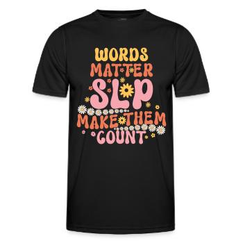 Orthophoniste Groovy SLP - T-shirt sport Homme - noir - Devant - AI Model Male 178 dark (178cm)