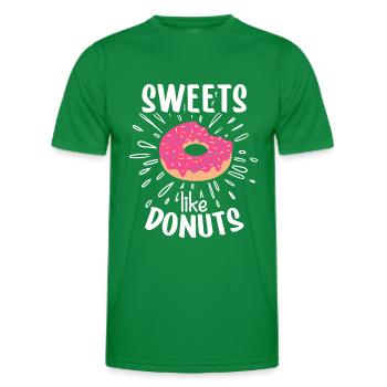 Donut Themed Donut Besprüht Lustig Süß - Männer Funktions-T-Shirt - Kelly Green - Vorne - AI Model Male 178 dark (178cm)