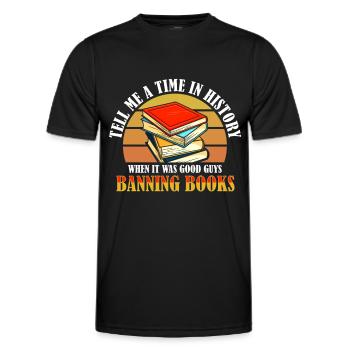 Livres interdits Amateurs de livres Lire des livres Livres - T-shirt sport Homme - noir - Devant - AI Model Male 178 dark (178cm)