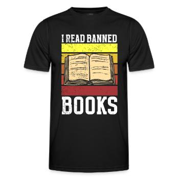 Livres interdits Amateurs de livres Lire des livres Livres - T-shirt sport Homme - noir - Devant - AI Model Male 178 dark (178cm)