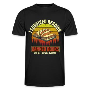 Livres interdits Amateurs de livres Lire des livres Livres - T-shirt sport Homme - noir - Devant - AI Model Male 178 dark (178cm)