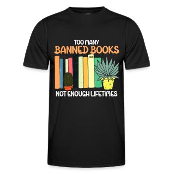 Livres interdits Amateurs de livres Lire des livres Livres - T-shirt sport Homme - noir - Devant - AI Model Male 178 dark (178cm)