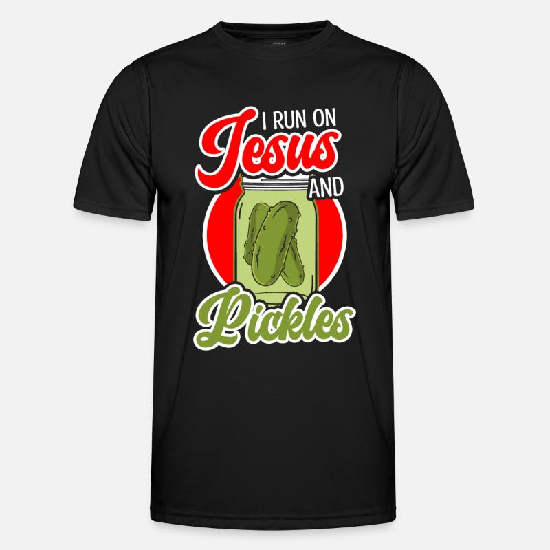 Pickles & Jesus Pickle Vegetable Growing - Men's Functional T-Shirt - black
