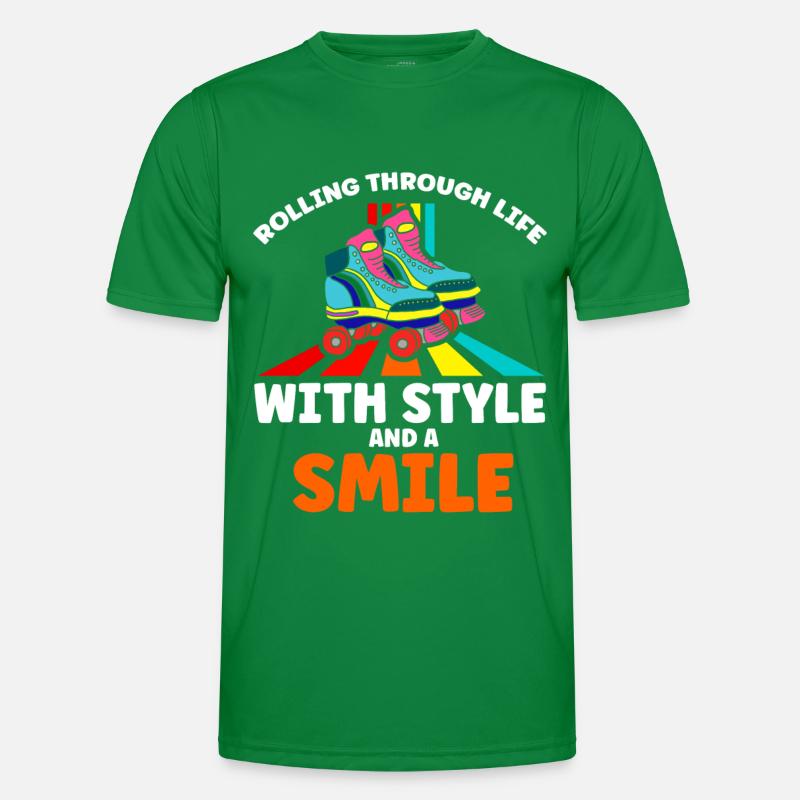 Roller Skates Funny 80s Roller Disco Skating Men's Functional T-Shirt