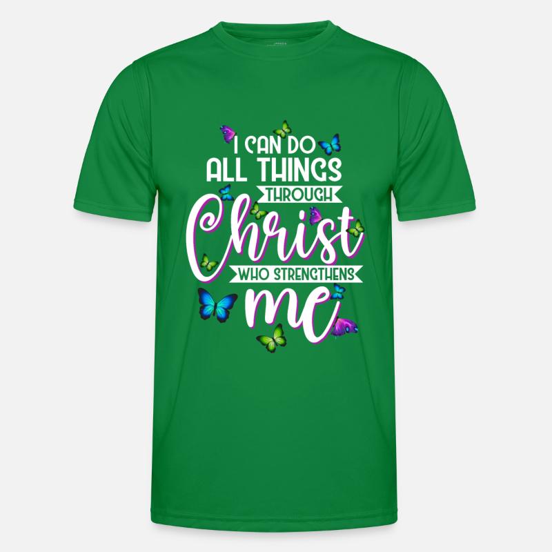 I Can Do All Things Through Christ Butterfly Men's Functional T-Shirt