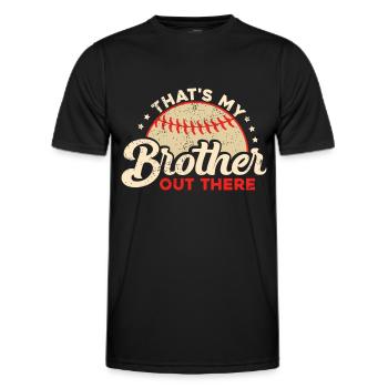 Brother Baseball Fan Playing Baseball Funny Boys - Men's Functional T-Shirt - black - Front - AI Model Male 178 dark (178cm)