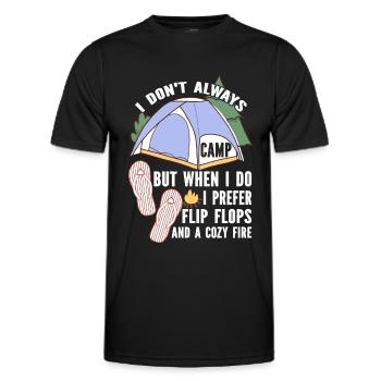 Camping Flip Flops Camper Natur Outdoor - Männer Funktions-T-Shirt - Schwarz - Vorne - AI Model Male 178 dark (178cm)