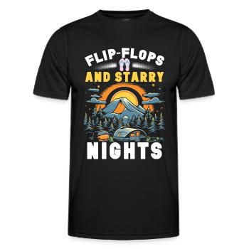 Camping Flip Flops Camper Natur Outdoor - Männer Funktions-T-Shirt - Schwarz - Vorne - AI Model Male 178 dark (178cm)