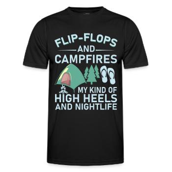 Camping Flip Flops Camper Natur Outdoor - Männer Funktions-T-Shirt - Schwarz - Vorne - AI Model Male 178 dark (178cm)