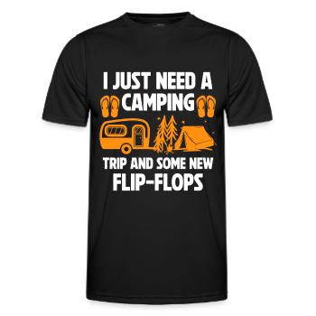 Camping Flip Flops Camper Natur Outdoor - Männer Funktions-T-Shirt - Schwarz - Vorne - AI Model Male 178 dark (178cm)