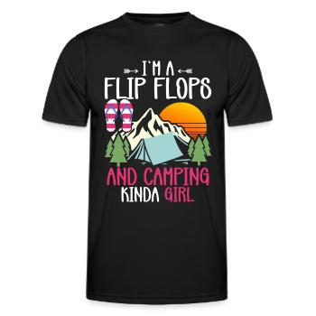 Camping Flip Flops Camper Natur Outdoor - Männer Funktions-T-Shirt - Schwarz - Vorne - AI Model Male 178 dark (178cm)