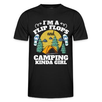 Camping Flip Flops Camper Natur Outdoor - Männer Funktions-T-Shirt - Schwarz - Vorne - AI Model Male 178 dark (178cm)