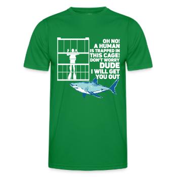 Megalodon Shark Biology Ocean Shark Lover - Men's Functional T-Shirt - kelly green - Front - AI Model Male 178 dark (178cm)