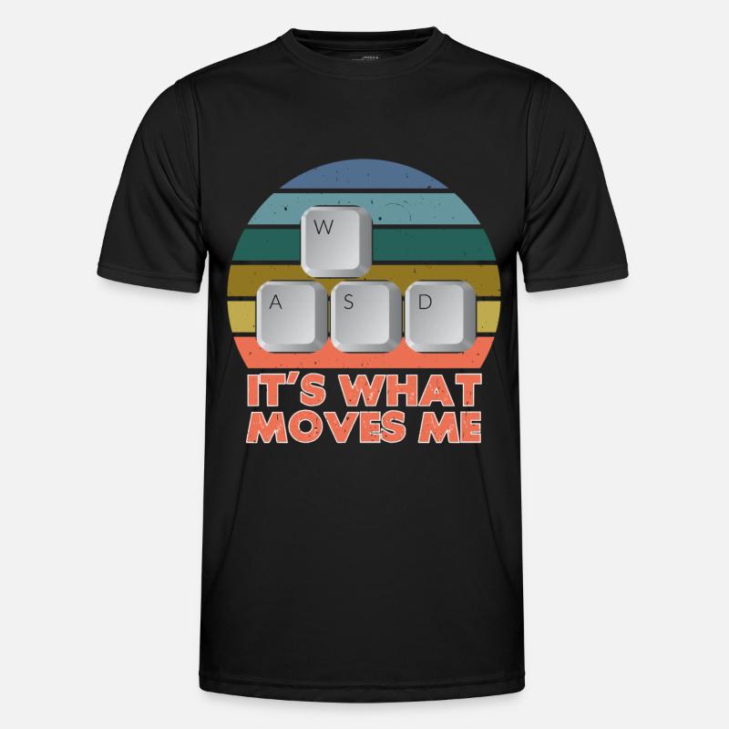 PC Video Gamer Computer Nerd Gaming WASD Männer Funktions-T-Shirt