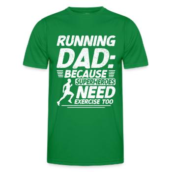 Running Dad Marathon Runner Coach Marathoner - Men's Functional T-Shirt - kelly green - Front - AI Model Male 178 dark (178cm)