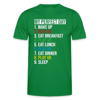 Réalité virtuelle VR Gamer Funnz - T-shirt sport Homme - vert - Devant - AI Model Male 178 dark (178cm)