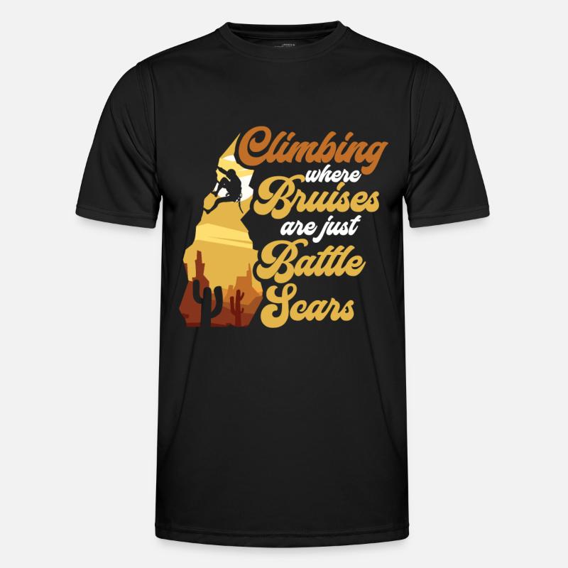 Klettern Mountain Boulder Climble Climber - Männer Funktions-T-Shirt - Schwarz