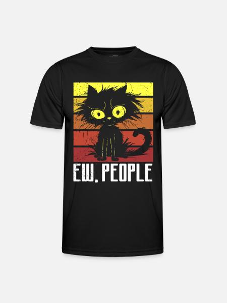 Ew People Cat Lustige Vintage Anti -soziale - Männer Funktions-T-Shirt - Schwarz