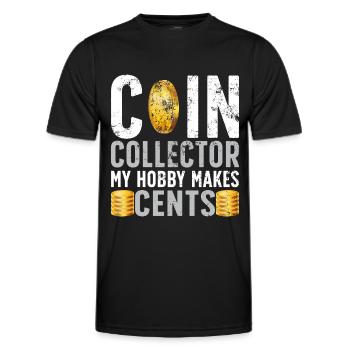 Collectionneurs de pièces de monnaie Numismatique Collectionner des pièces de monnaie - T-shirt sport Homme - noir - Devant - AI Model Male 178 dark (178cm)