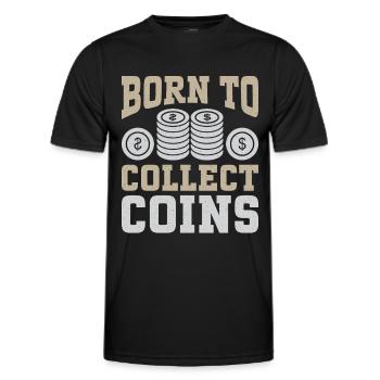 Collectionneurs de pièces de monnaie Numismatique Collectionner des pièces de monnaie - T-shirt sport Homme - noir - Devant - AI Model Male 178 dark (178cm)