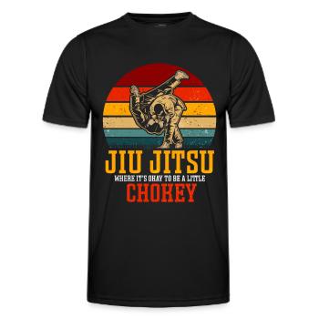 Jiu Jitsu Brésilien BJJ MMA Grappling - T-shirt sport Homme - noir - Devant - AI Model Male 178 dark (178cm)