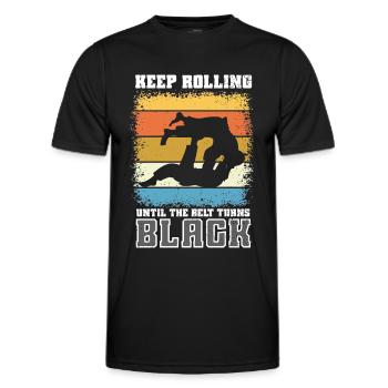 Jiu Jitsu Brésilien BJJ MMA Grappling - T-shirt sport Homme - noir - Devant - AI Model Male 178 dark (178cm)