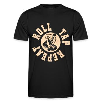 Jiu Jitsu Brésilien BJJ MMA Grappling - T-shirt sport Homme - noir - Devant - AI Model Male 178 dark (178cm)