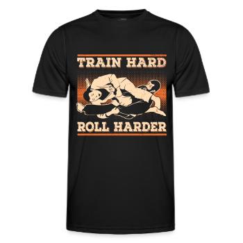 Jiu Jitsu Brésilien BJJ MMA Grappling - T-shirt sport Homme - noir - Devant - AI Model Male 178 dark (178cm)