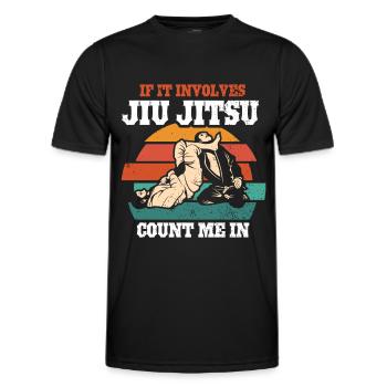 Jiu Jitsu Brésilien BJJ MMA Grappling - T-shirt sport Homme - noir - Devant - AI Model Male 178 dark (178cm)