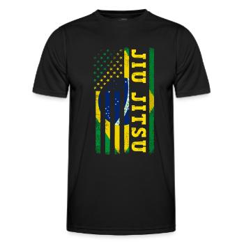 Jiu Jitsu Brésilien BJJ MMA Grappling - T-shirt sport Homme - noir - Devant - AI Model Male 178 dark (178cm)