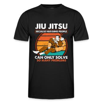 Jiu Jitsu Brésilien BJJ MMA Grappling - T-shirt sport Homme - noir - Devant - AI Model Male 178 dark (178cm)