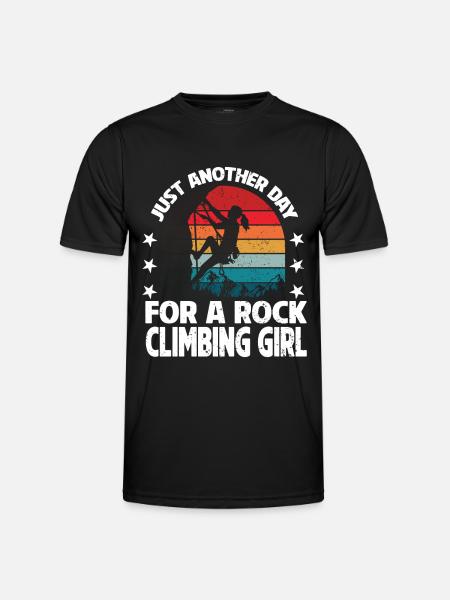 Rock Kletterer Klettern Berg - Männer Funktions-T-Shirt - Schwarz