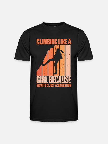 Rock Climber Climbing Mountain - Men's Functional T-Shirt - black