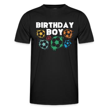 Geburtstagsbuldenfußballspieler Bday Team Party - Männer Funktions-T-Shirt - Schwarz - Vorne - AI Model Male 178 dark (178cm)