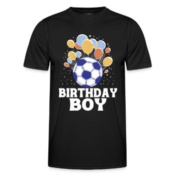 Geburtstagsbuldenfußballspieler Bday Team Party - Männer Funktions-T-Shirt - Schwarz - Vorne - AI Model Male 178 dark (178cm)