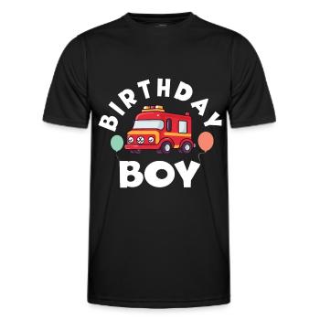 Birthday Boy Firefighter Birthday Boy - Men's Functional T-Shirt - black - Front - AI Model Male 178 dark (178cm)