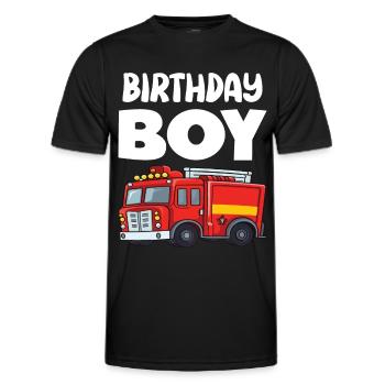 Birthday Boy Firefighter Birthday Boy - Men's Functional T-Shirt - black - Front - AI Model Male 178 dark (178cm)