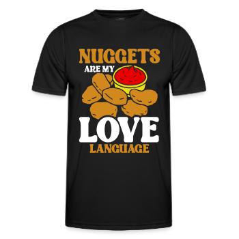 Croquettes de poulet Drôle Amateur de pépites de restauration rapide - T-shirt sport Homme - noir - Devant - AI Model Male 178 dark (178cm)