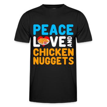 Croquettes de poulet Drôle Amateur de pépites de restauration rapide - T-shirt sport Homme - noir - Devant - AI Model Male 178 dark (178cm)
