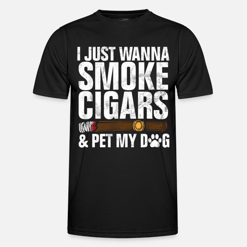 Zigarrenraucher - Männer Funktions-T-Shirt - Schwarz