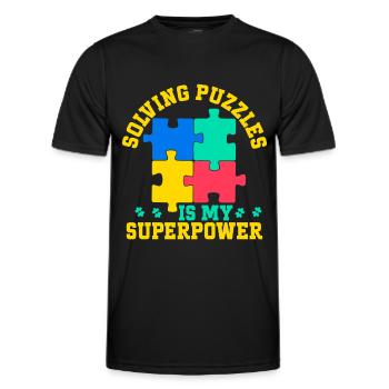 Puzzle Pièce Puzzle Amateur de Puzzle - T-shirt sport Homme - noir - Devant - AI Model Male 178 dark (178cm)