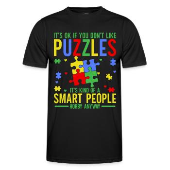 Puzzle Pièce Puzzle Amateur de Puzzle - T-shirt sport Homme - noir - Devant - AI Model Male 178 dark (178cm)