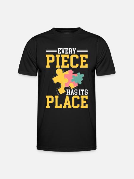 Jigsaw Puzzle Piece Puzzle Lover - Men's Functional T-Shirt - black