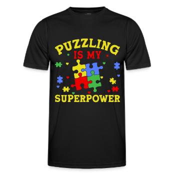 Puzzle Pièce Puzzle Amateur de Puzzle - T-shirt sport Homme - noir - Devant - AI Model Male 178 dark (178cm)