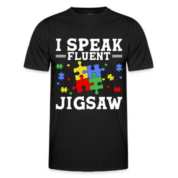 Puzzle Pièce Puzzle Amateur de Puzzle - T-shirt sport Homme - noir - Devant - AI Model Male 178 dark (178cm)