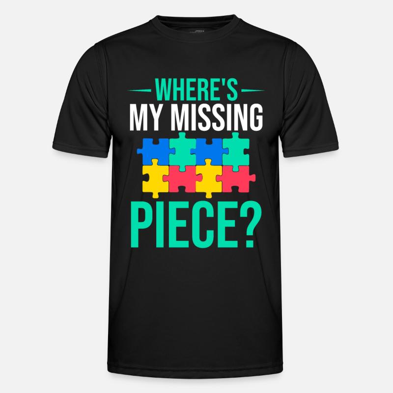 Jigsaw Puzzle Piece Puzzle Lover - Männer Funktions-T-Shirt - Schwarz