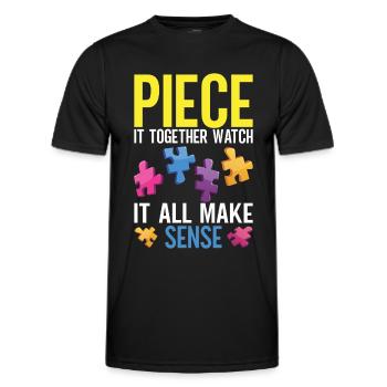 Puzzle Pièce Puzzle Amateur de Puzzle - T-shirt sport Homme - noir - Devant - AI Model Male 178 dark (178cm)