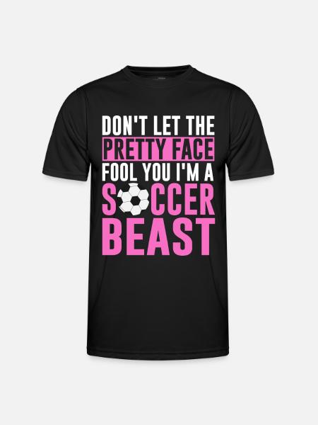 Voetbal, Meisje, Tiener, Voetbalminnaar, Speler - Functioneel T-shirt voor mannen - zwart