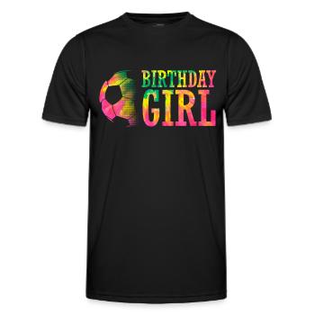Birthday Girl Soccer Bday Party Theme - Men's Functional T-Shirt - black - Front - AI Model Male 178 dark (178cm)