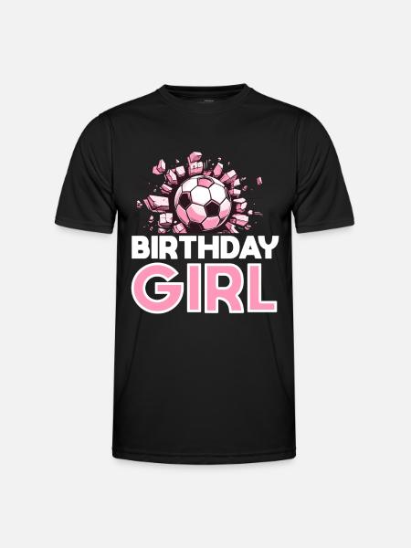 Bursdagsjente fotball Bday party tema - Funksjons-T-skjorte for menn - svart